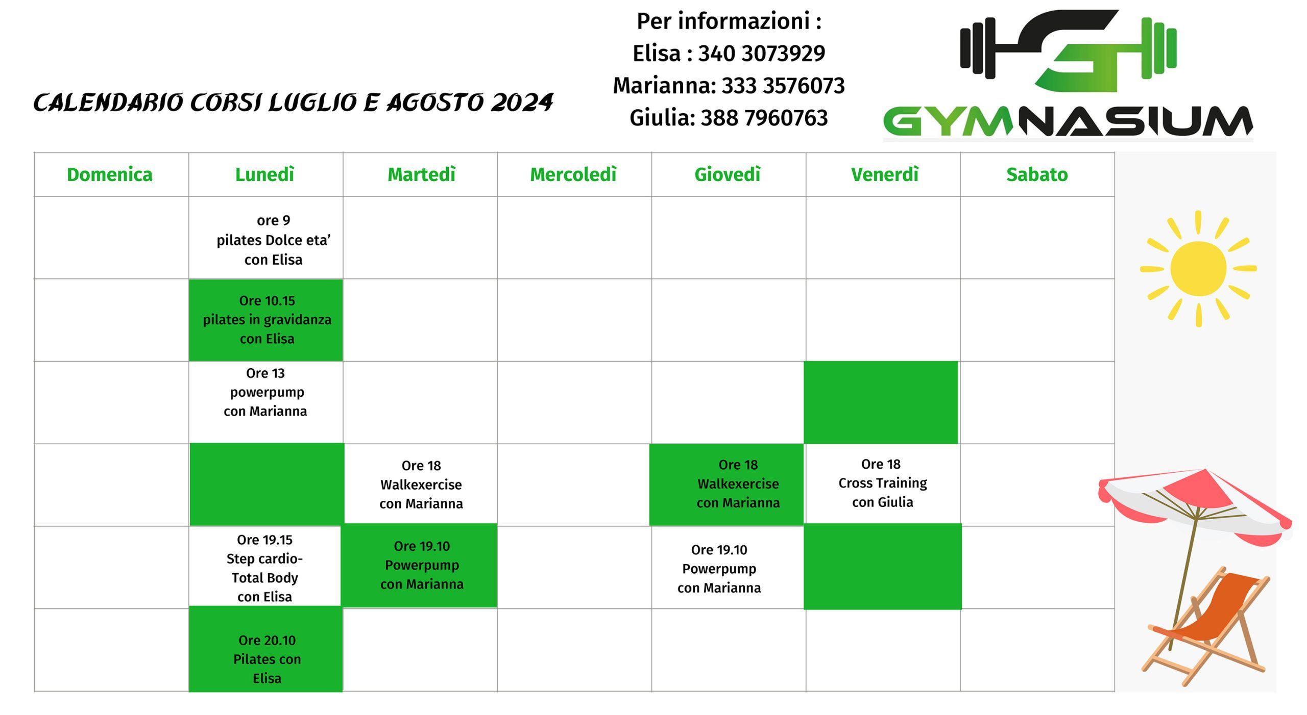 Corsi fitness & pilates 2024 eventi Servizi palestra Palestra a Moena e Predazzo GYMNASIUM a Moena e Predazzo